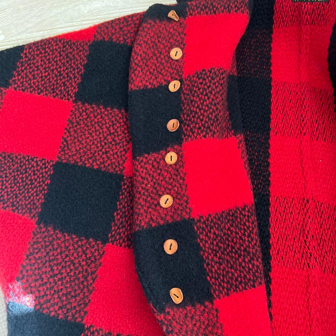 KAPITAL 赤黒チェック ノーカラージャケット