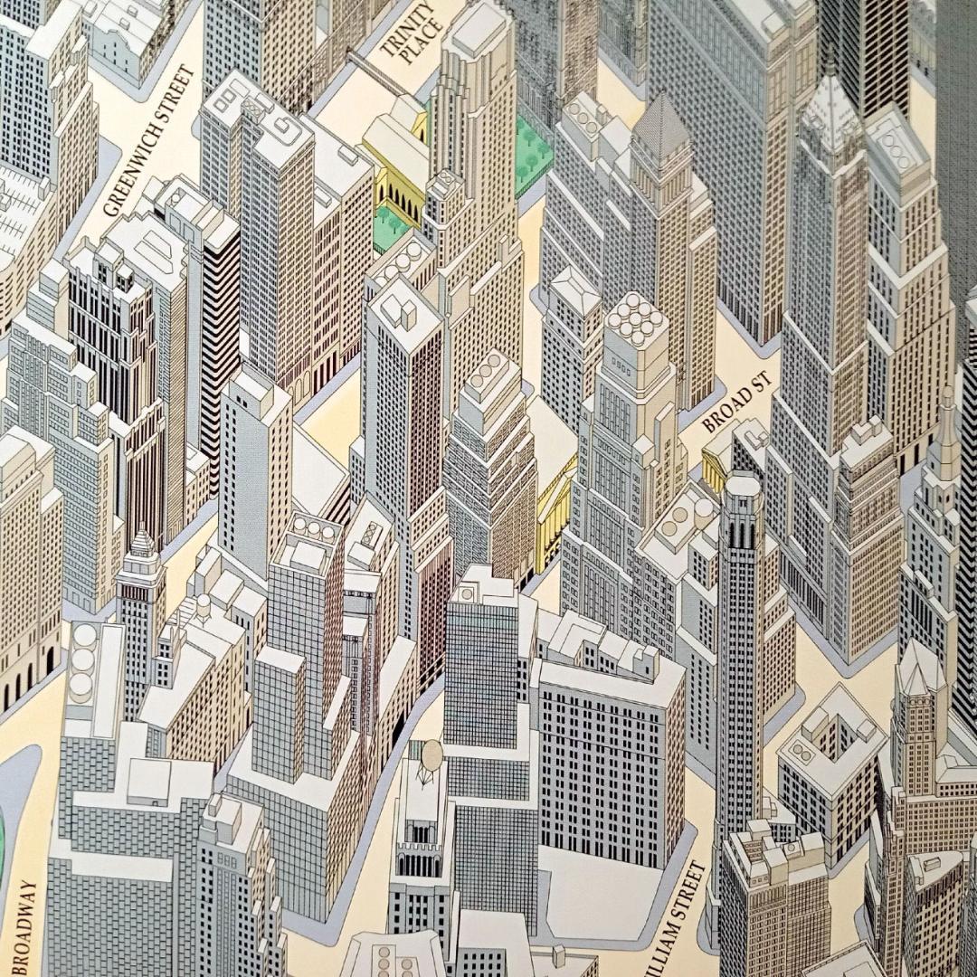 ニューヨーク 地図 マンハッタン ダウンタウン 2001年版 超細密 鳥瞰図