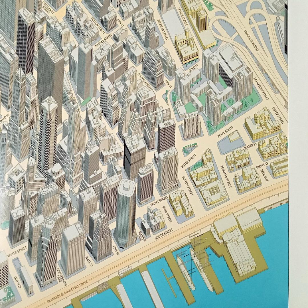 ニューヨーク 地図 マンハッタン ダウンタウン 2001年版 超細密 鳥瞰図