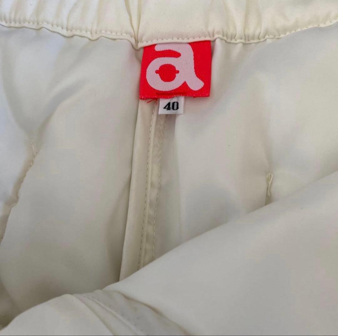 archivo ホワイト パディングパンツ　中綿パンツ　白 40 L