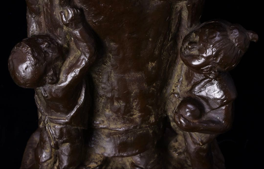 G*7様 〈米治一 作〉ブロンズ像『良寛和尚像』共箱 栞付 高さ43㎝ 青銅製