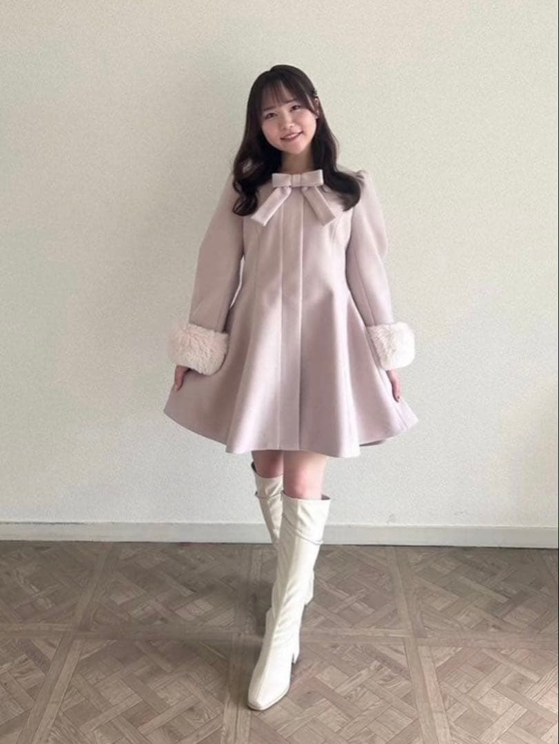 An MILLE リボンコート ピンク さえこさんコート