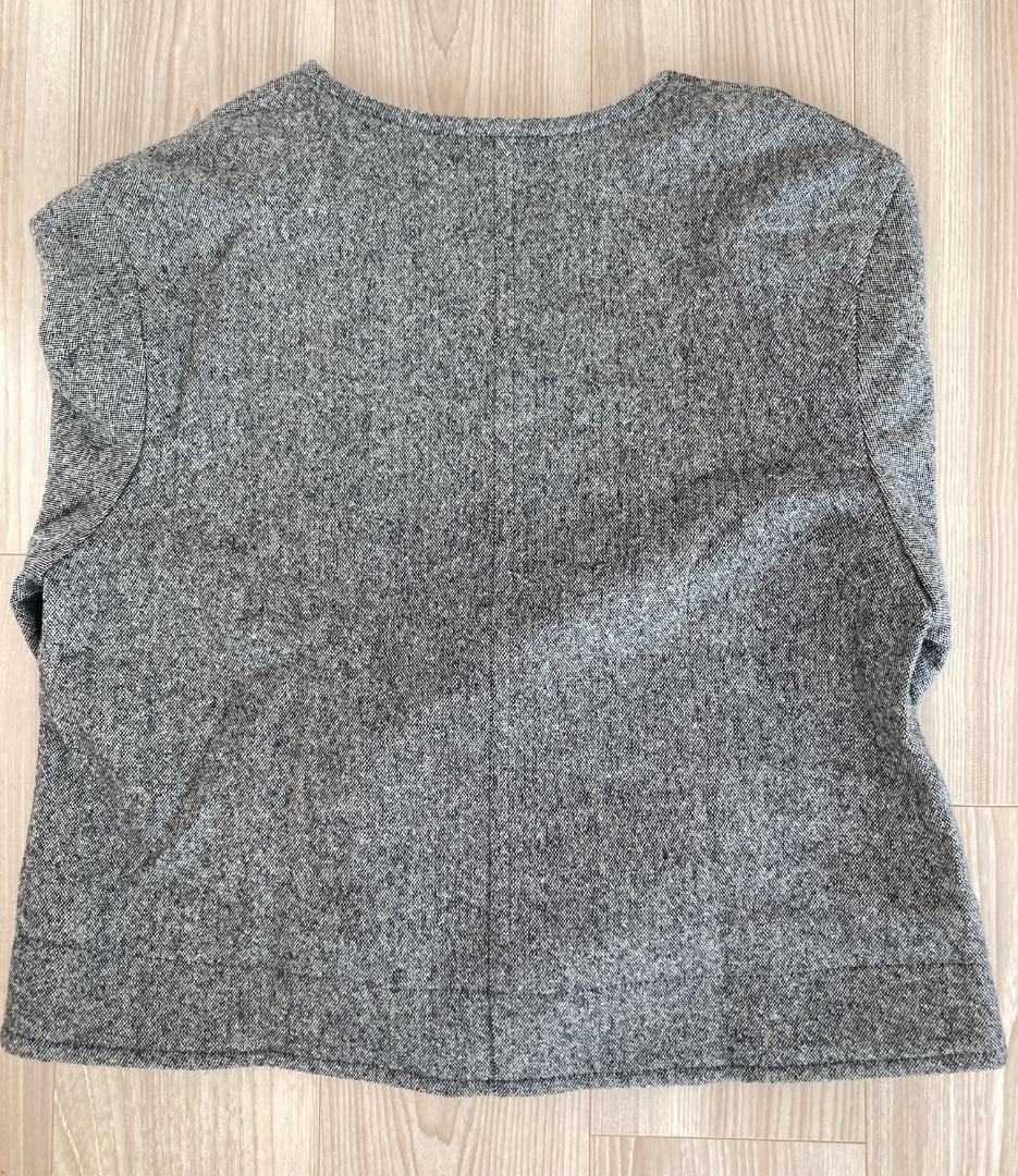 ノーカラー ツイード ジャケット