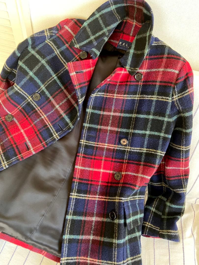Ralph Lauren タータンチェック Pコート　L