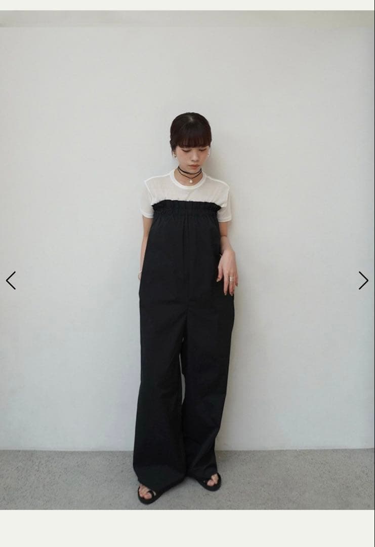 サロペット・オーバーオール・オールインワン anuke Cutoff Bare Combinaison 36 black