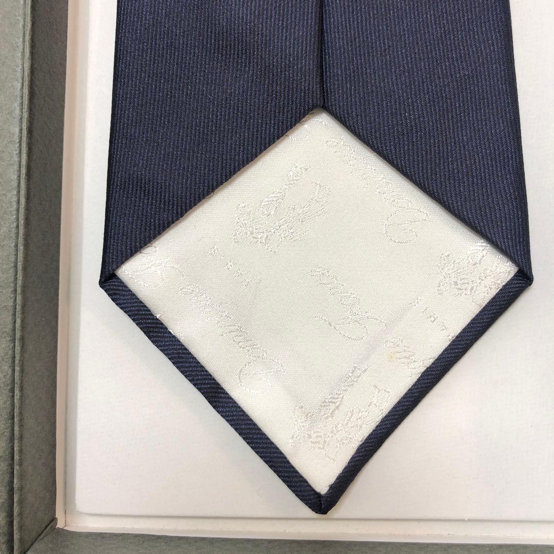 未使用タグ付　ドミニクフランス　ネクタイ　紺　スリークラウン王冠　定価4.4万円