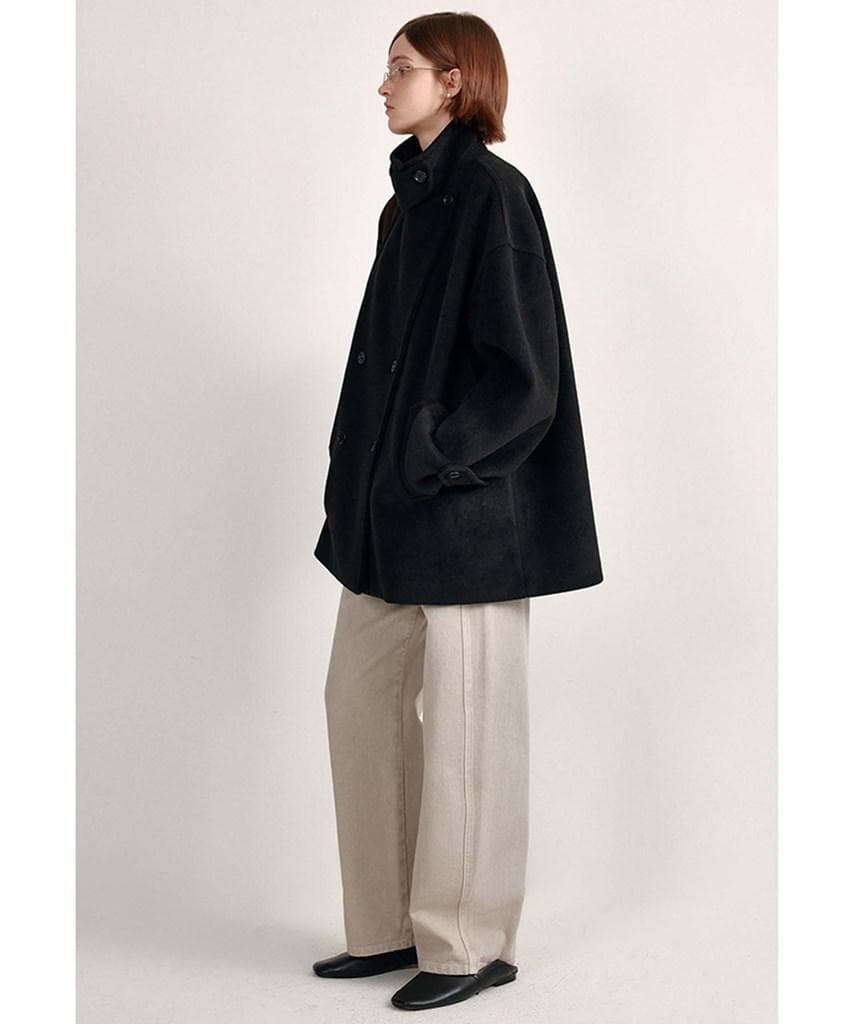 【fssnb】FanoStudios スタンドネック ベーシックハーフコート・M