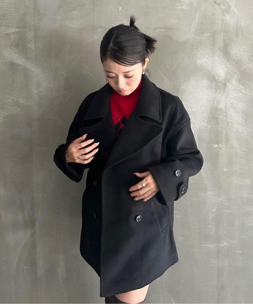 【fssnb】FanoStudios スタンドネック ベーシックハーフコート・M