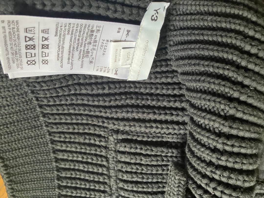 Y-3 ブラック マフラー ジッパーポケット付き