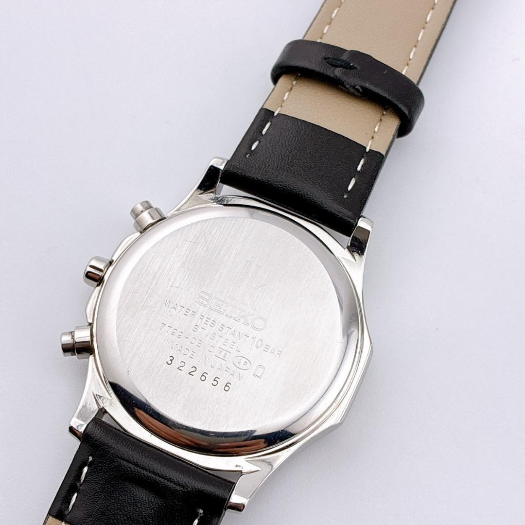 【美品/電池交換済】SEIKO　LK　腕時計　クロノグラフ　8pダイヤ　シェル