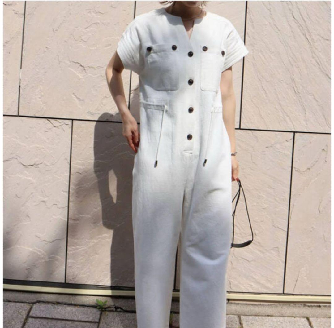 マチャット　machatt リネンオールインワン ホワイトオールインワン 半袖