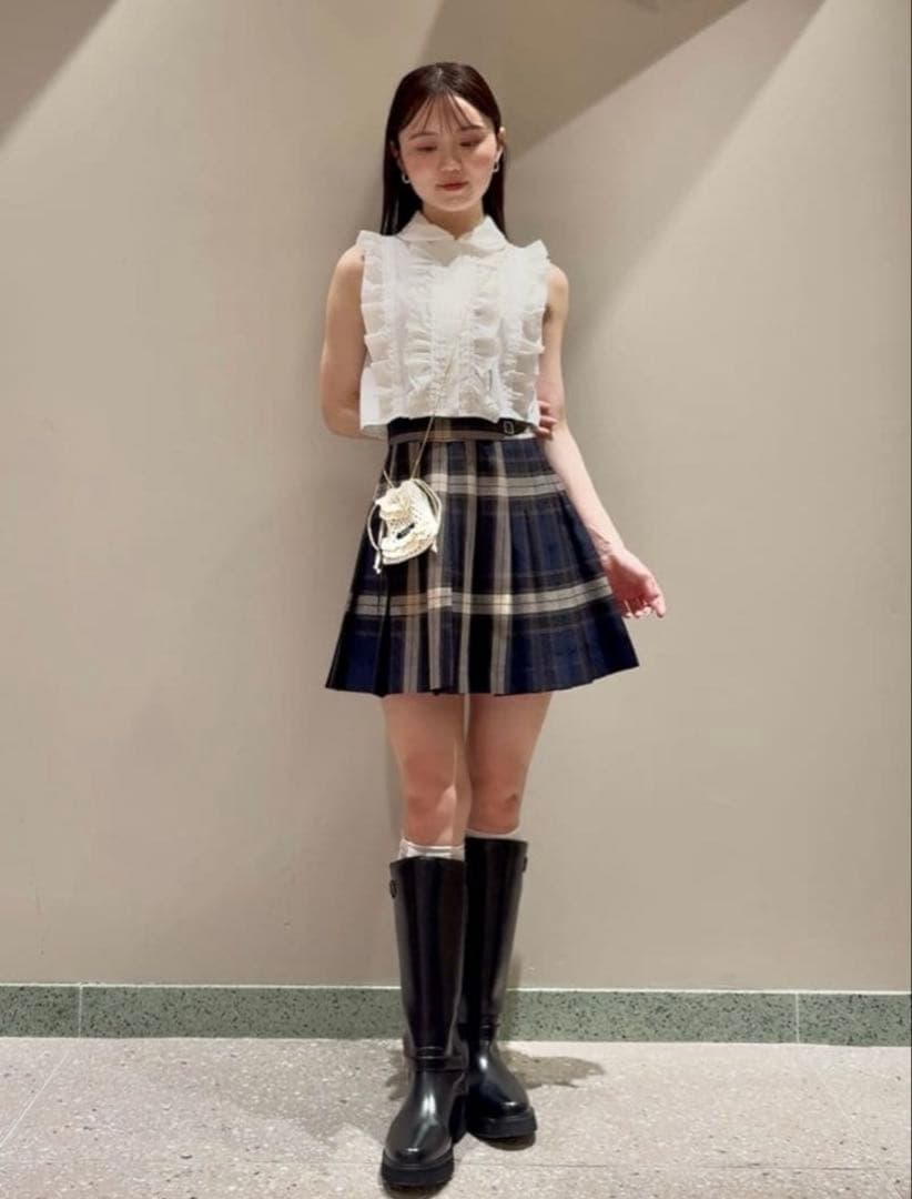 SNIDEL プリーツスカショーパン NVY 1サイズ