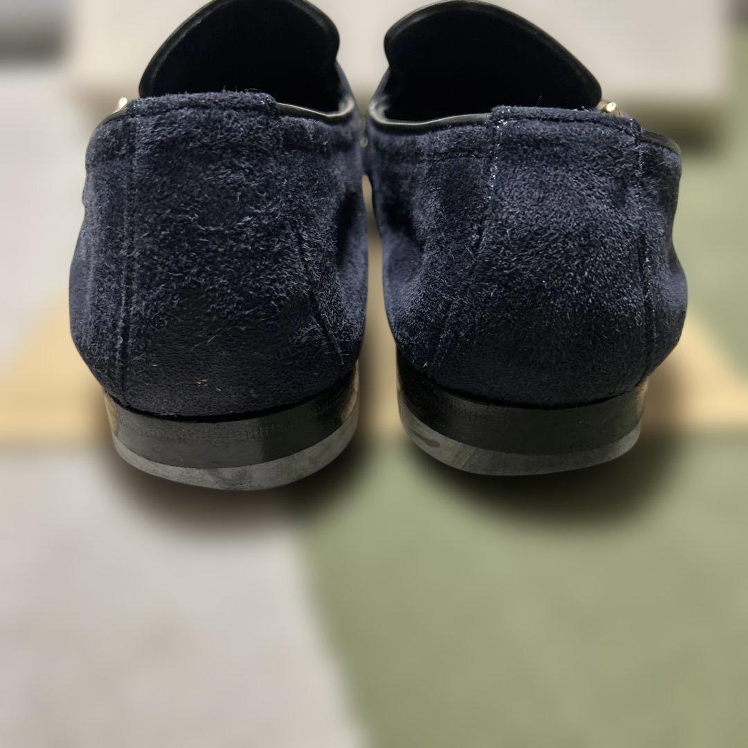 サントーニ☆ダブルモンクストラップ☆ネイビー☆スエード7