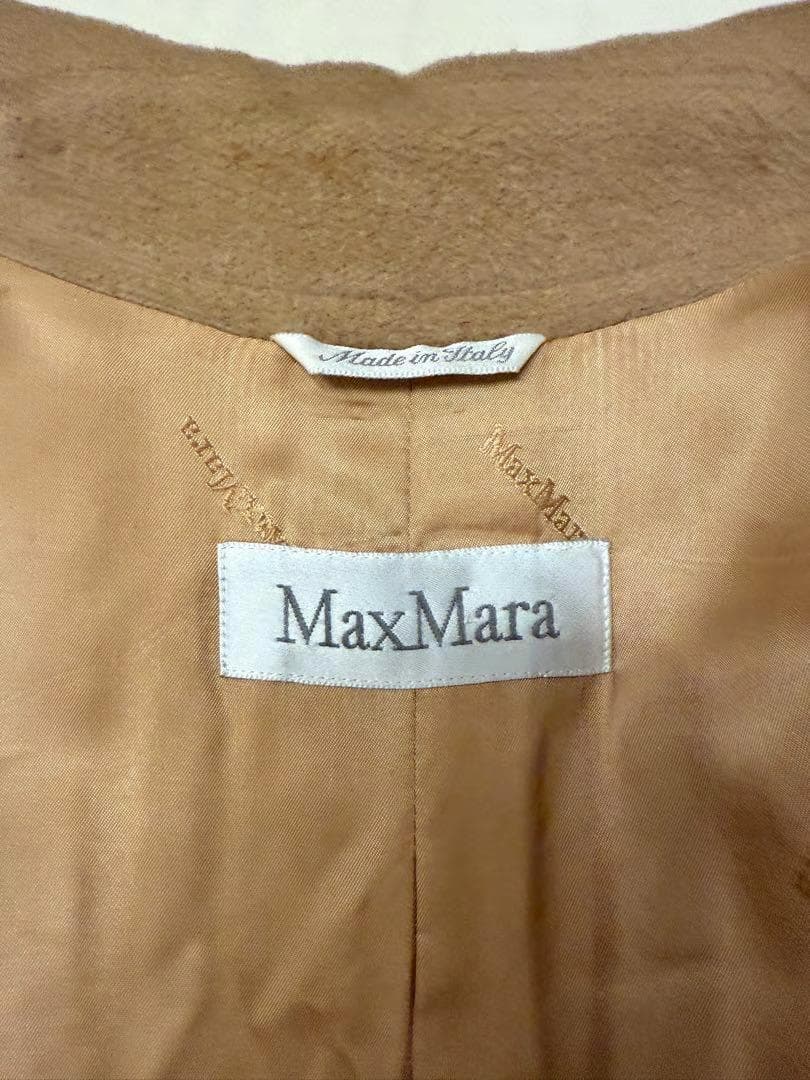 まろMax Mara 白タグチェスターコート（キャメルブラウン）
