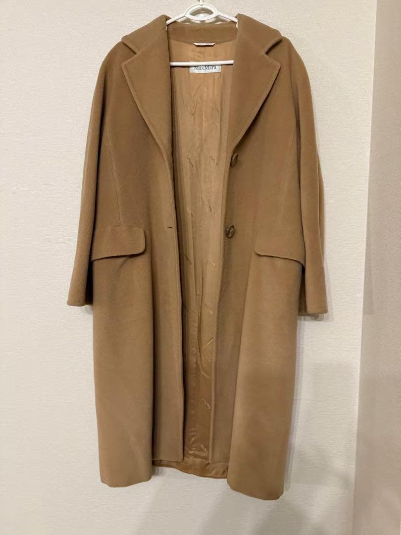 まろMax Mara 白タグチェスターコート（キャメルブラウン）