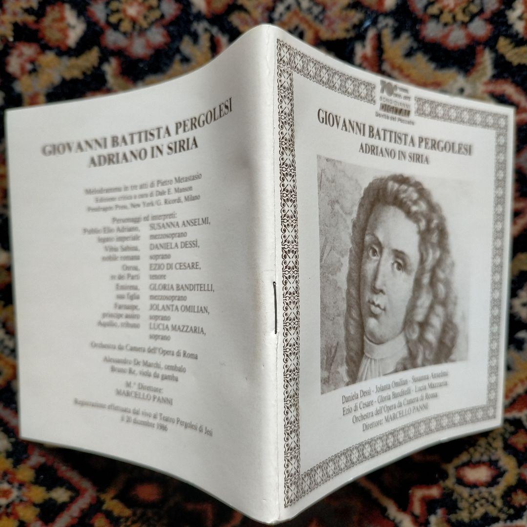 ペルゴレージ 歌劇 シリアのアドリア－ノ全幕 パンニ ロ－マオペラオ－ケストラ