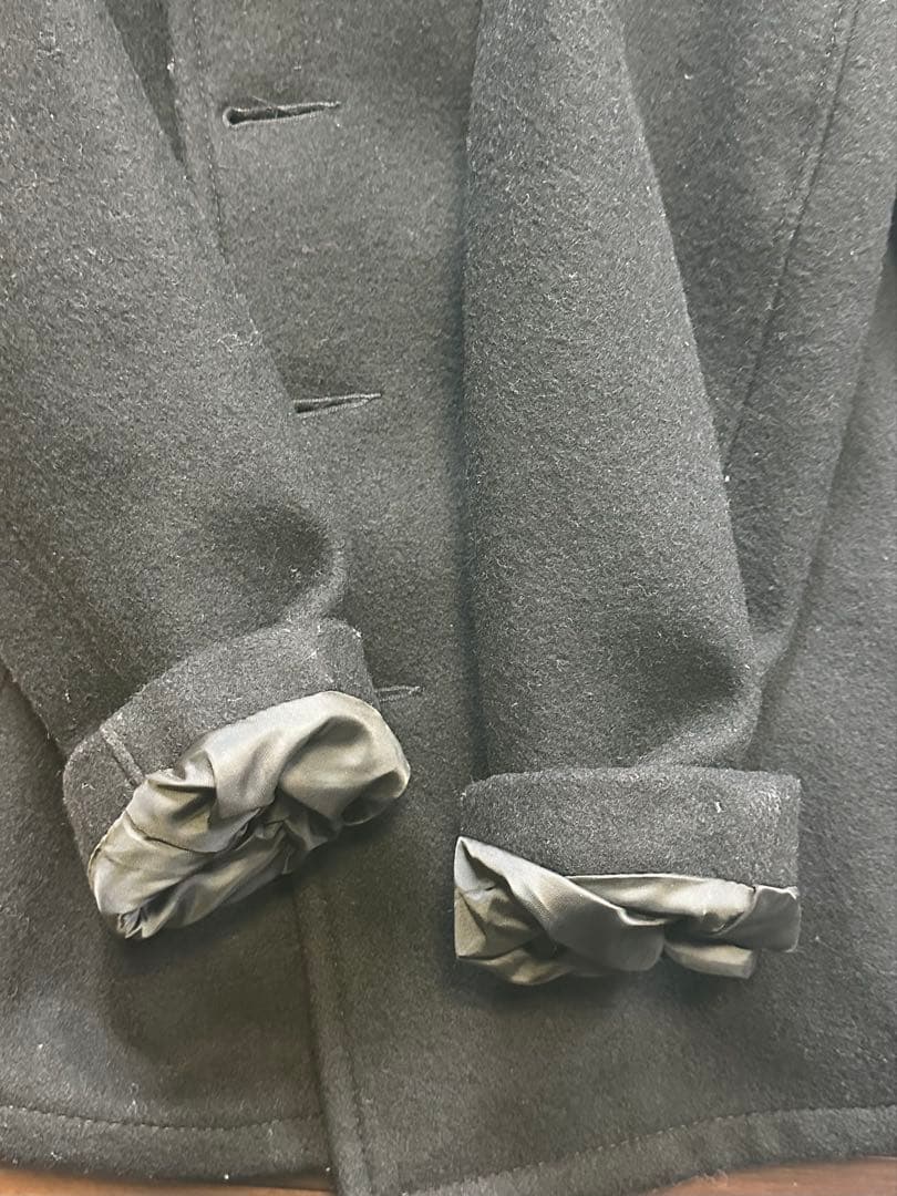 ▪️美品　サイズ42（XL）▪️SCHOTT ブラック ウール ピーコート