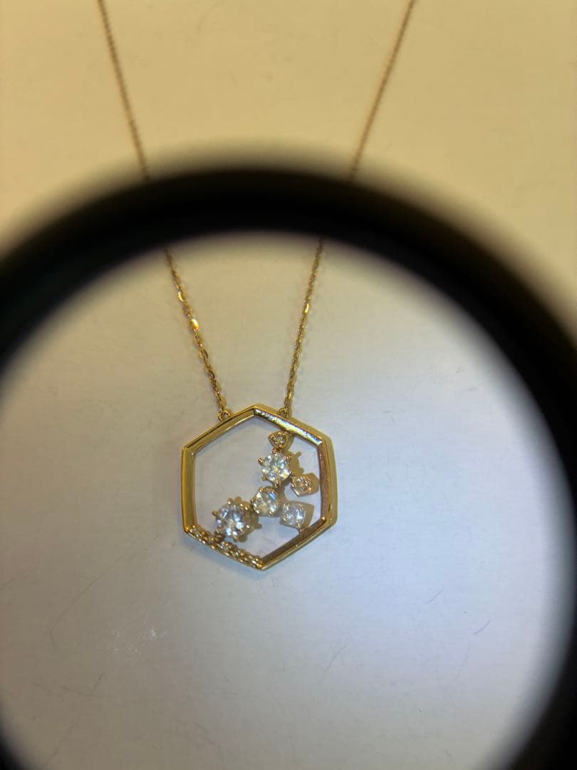 ☆美品☆4°C K10 天然石付ロングネックレス2019限定　54cm