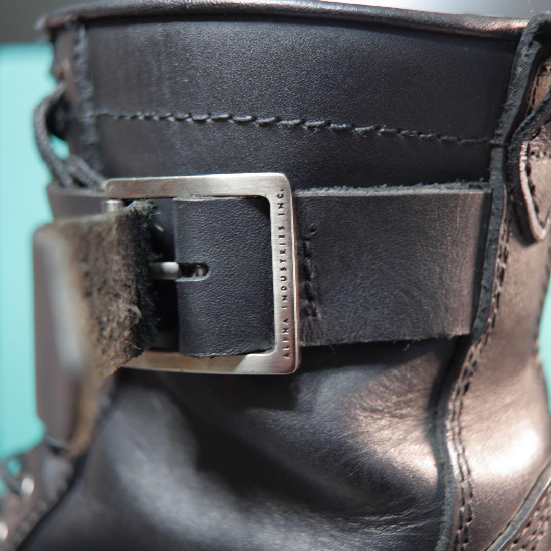 ALPHA INDUSTRIES 本革 バイカーブーツ 70018 26.0cm