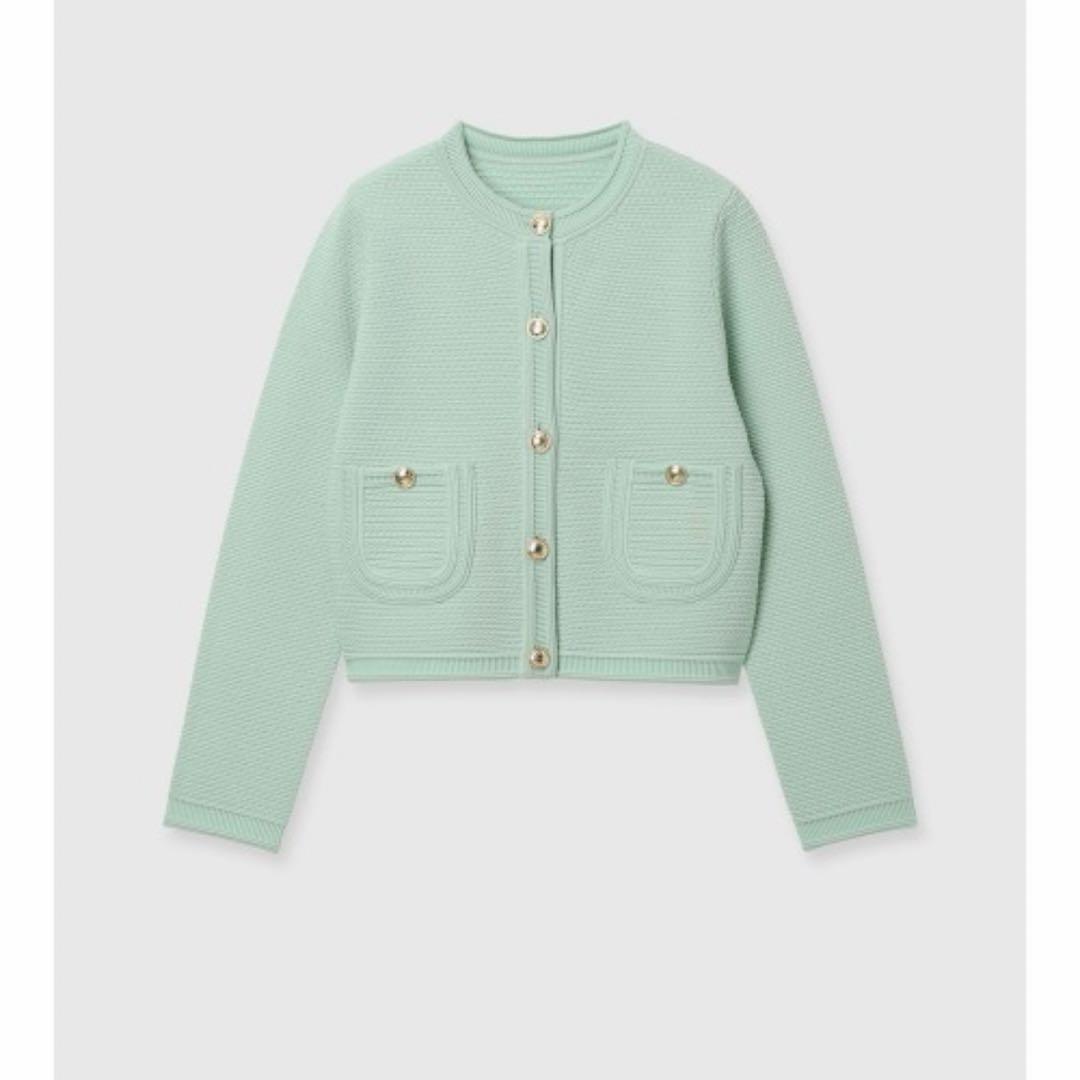 anuans 新品ノーカラーラーベンニットジャケット