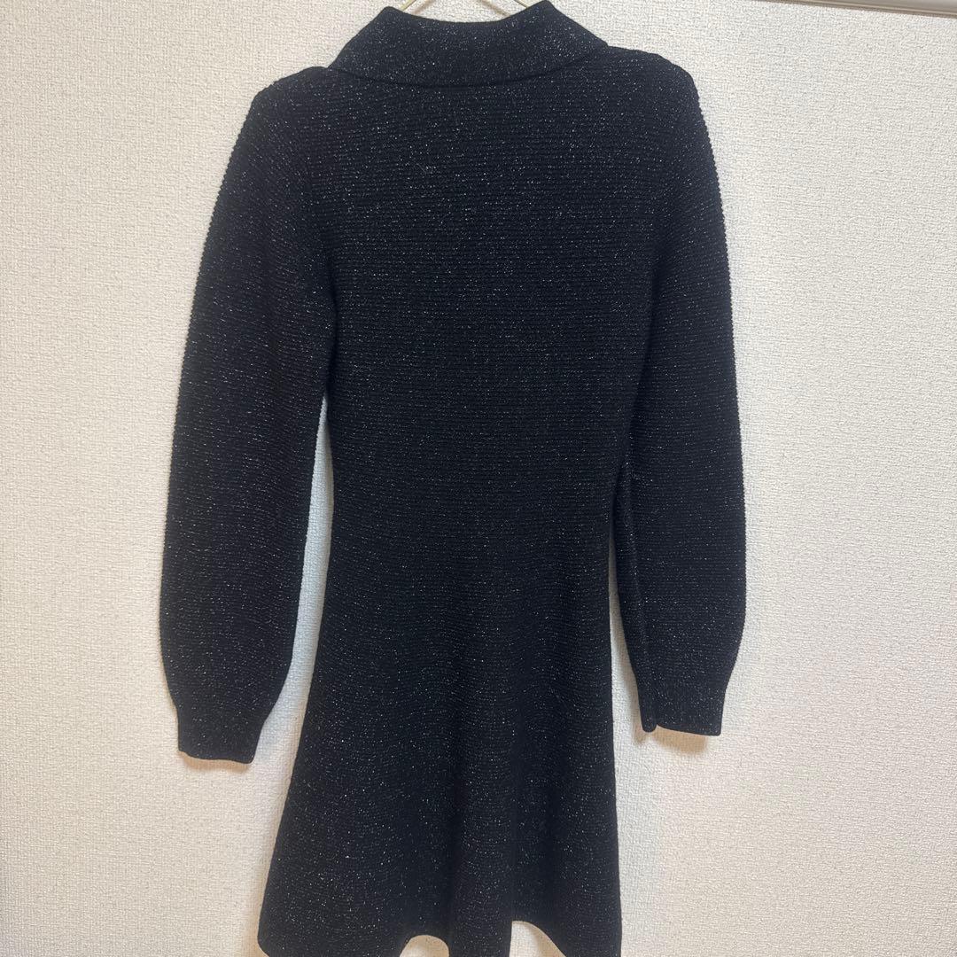 Rirandture ポロカラーラメニットミニワンピース