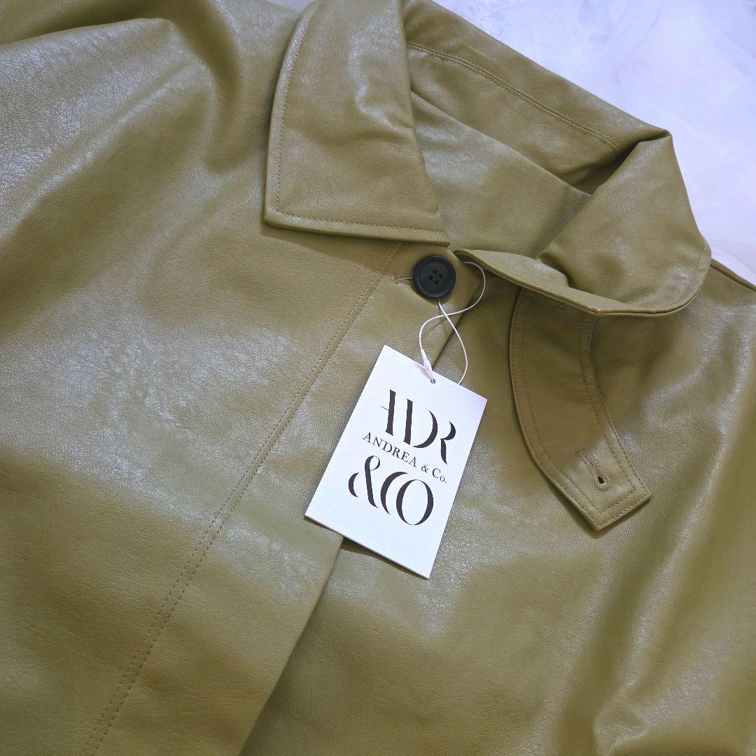 【未使用タグ付き】ANDREA & Co フェイクレザーオーバージャケット