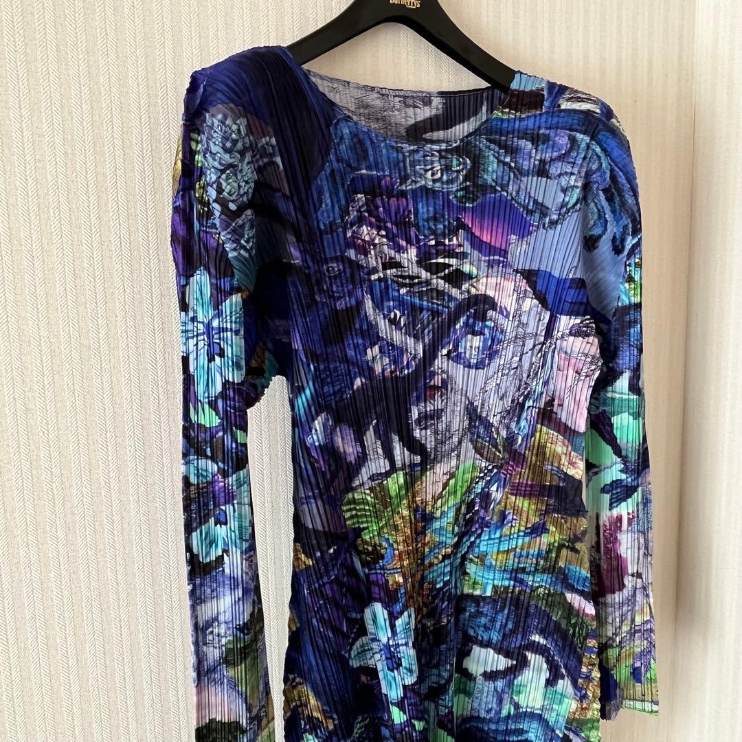 PLEATSPLEASE イッセイミヤケ チュニック　ブルー　3