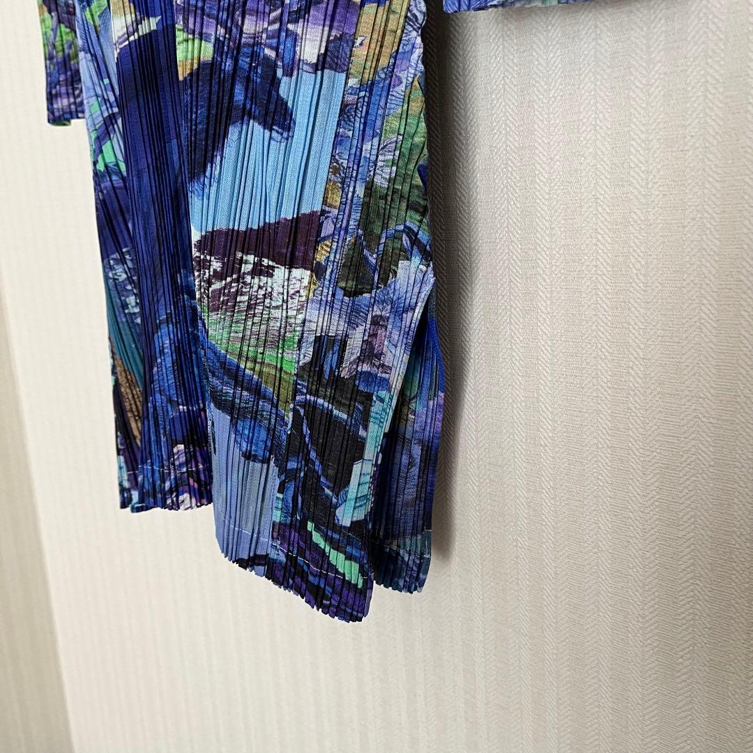 PLEATSPLEASE イッセイミヤケ チュニック　ブルー　3