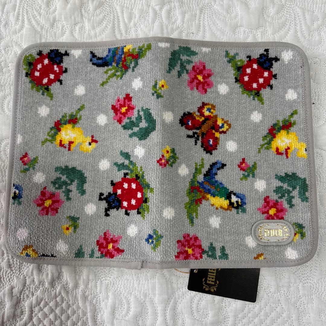 FEILER 母子手帳ケース グレー刺繍