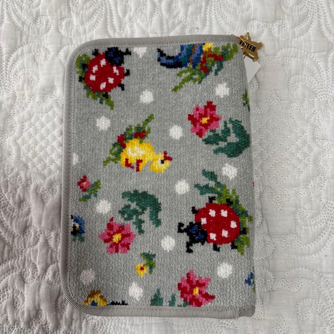 FEILER 母子手帳ケース グレー刺繍