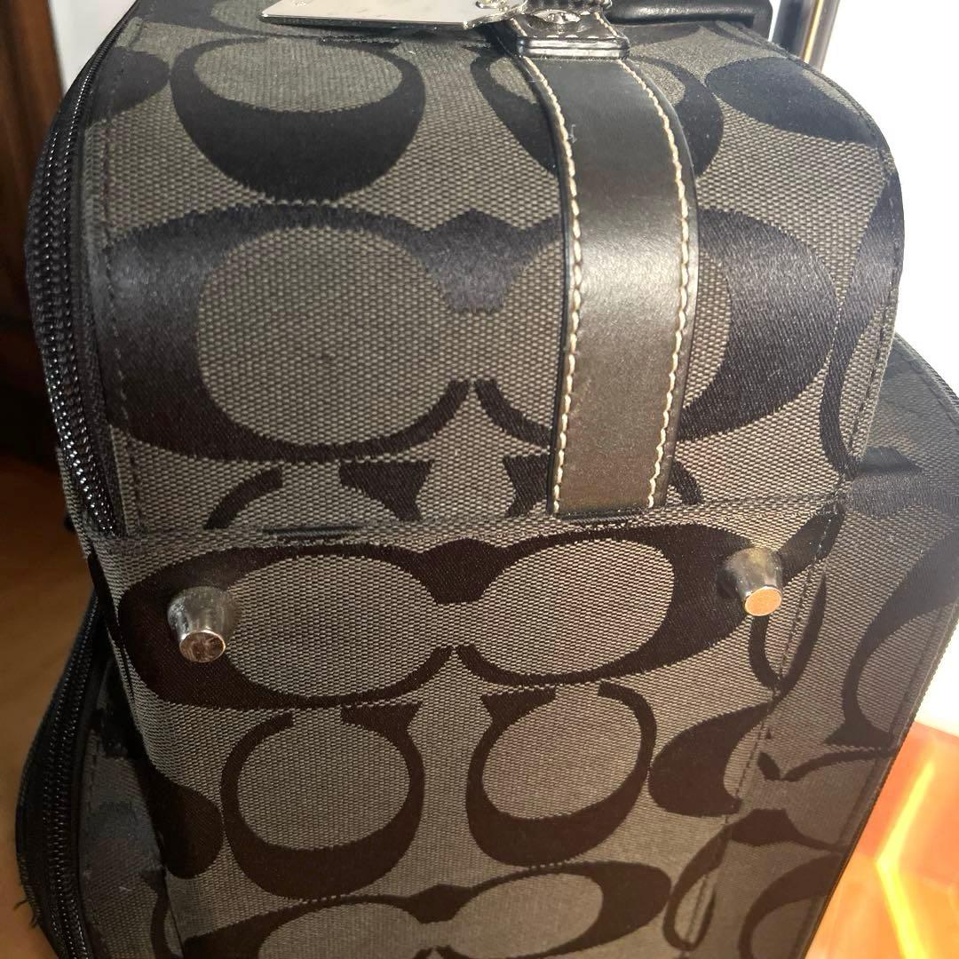 【希少】コーチ シグネチャー キャリーバッグ キャンバス F77180 ブラック