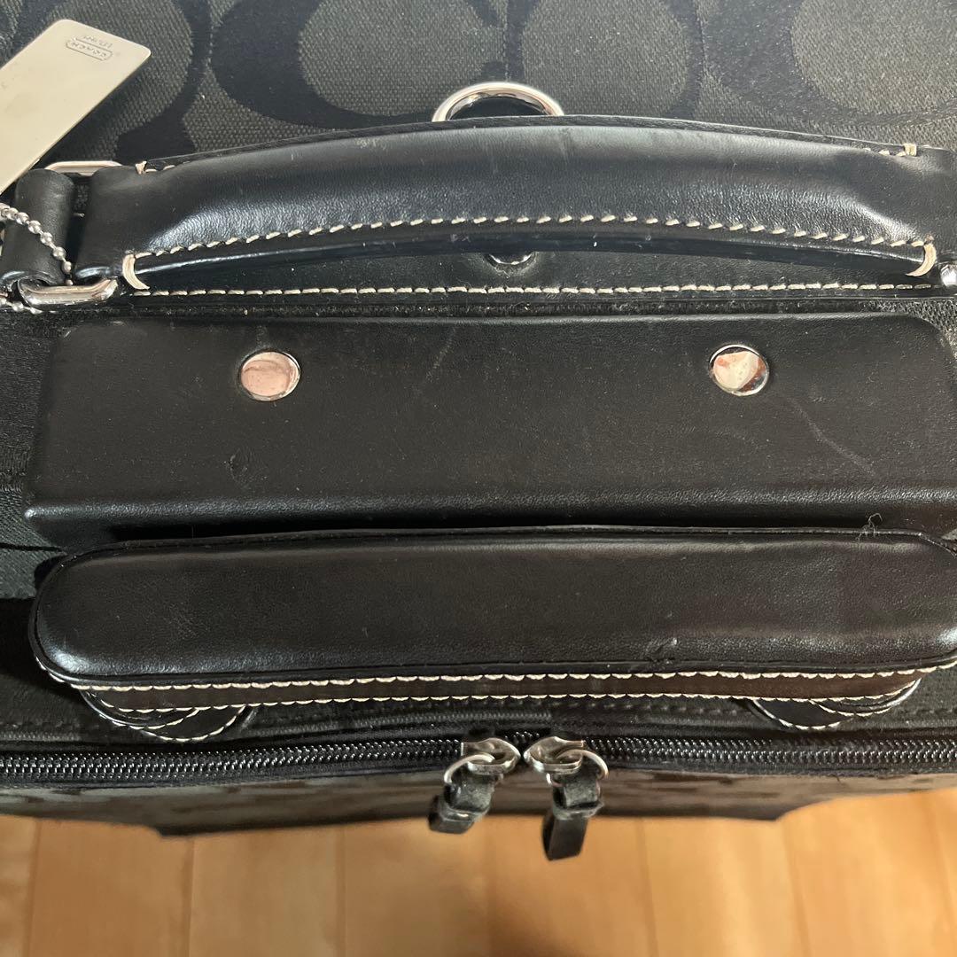 【希少】コーチ シグネチャー キャリーバッグ キャンバス F77180 ブラック