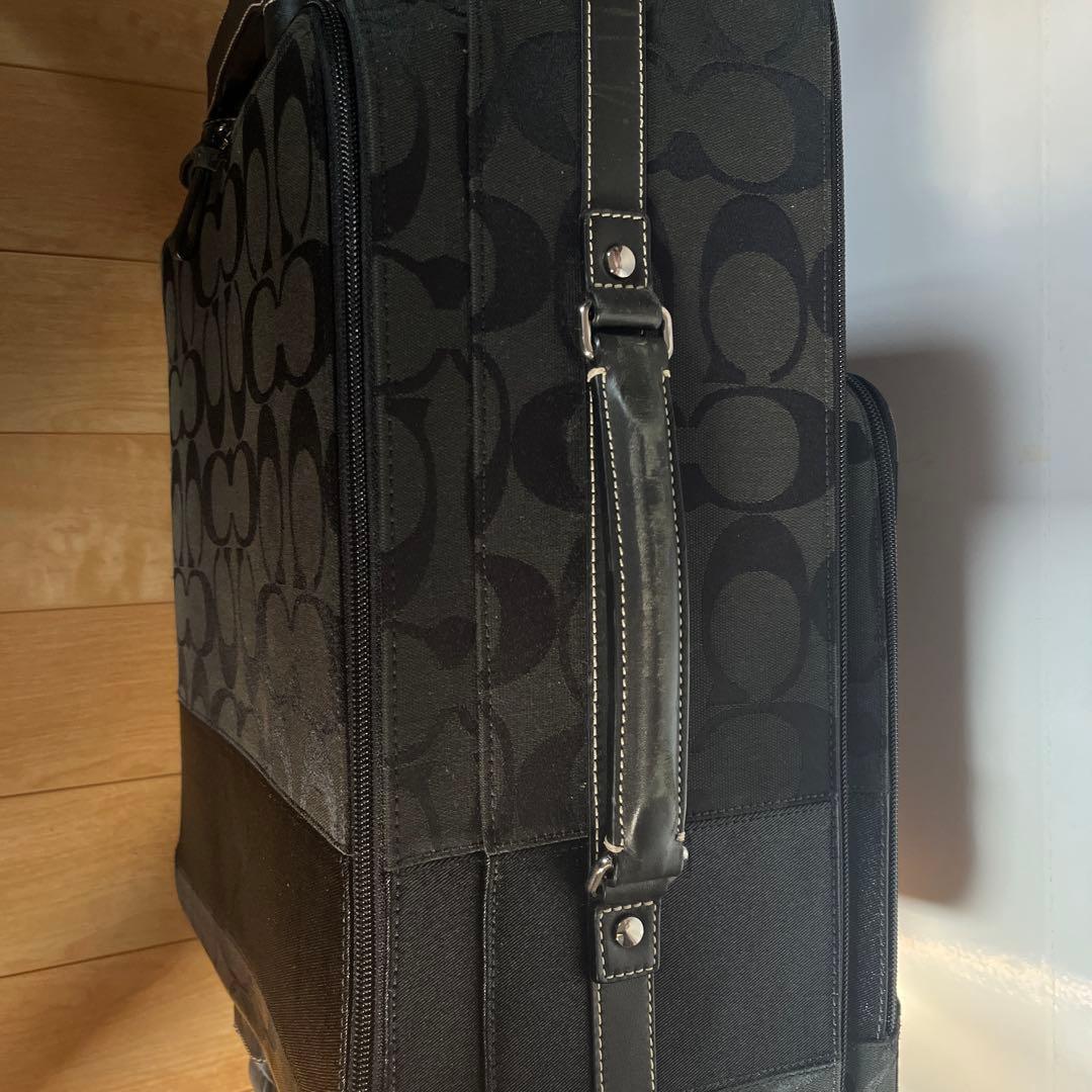 【希少】コーチ シグネチャー キャリーバッグ キャンバス F77180 ブラック