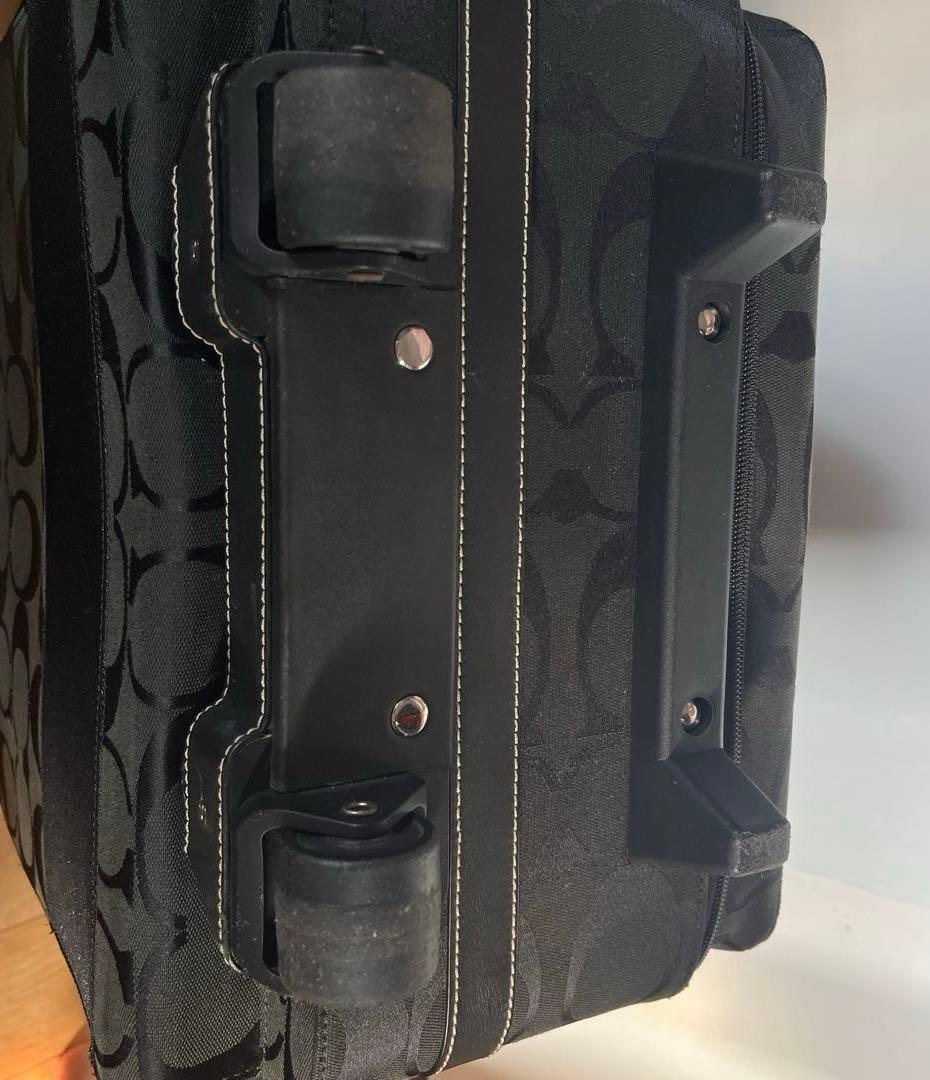 【希少】コーチ シグネチャー キャリーバッグ キャンバス F77180 ブラック