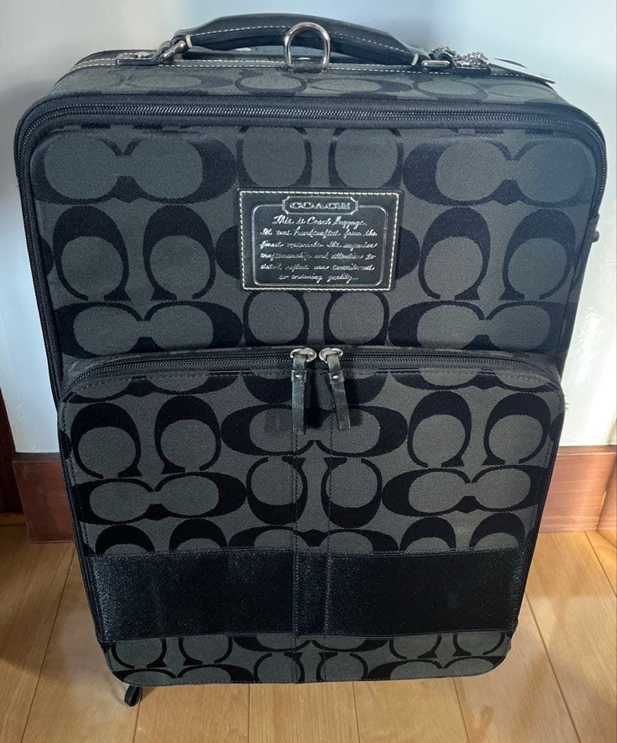 【希少】コーチ シグネチャー キャリーバッグ キャンバス F77180 ブラック