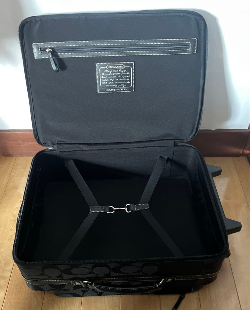 【希少】コーチ シグネチャー キャリーバッグ キャンバス F77180 ブラック