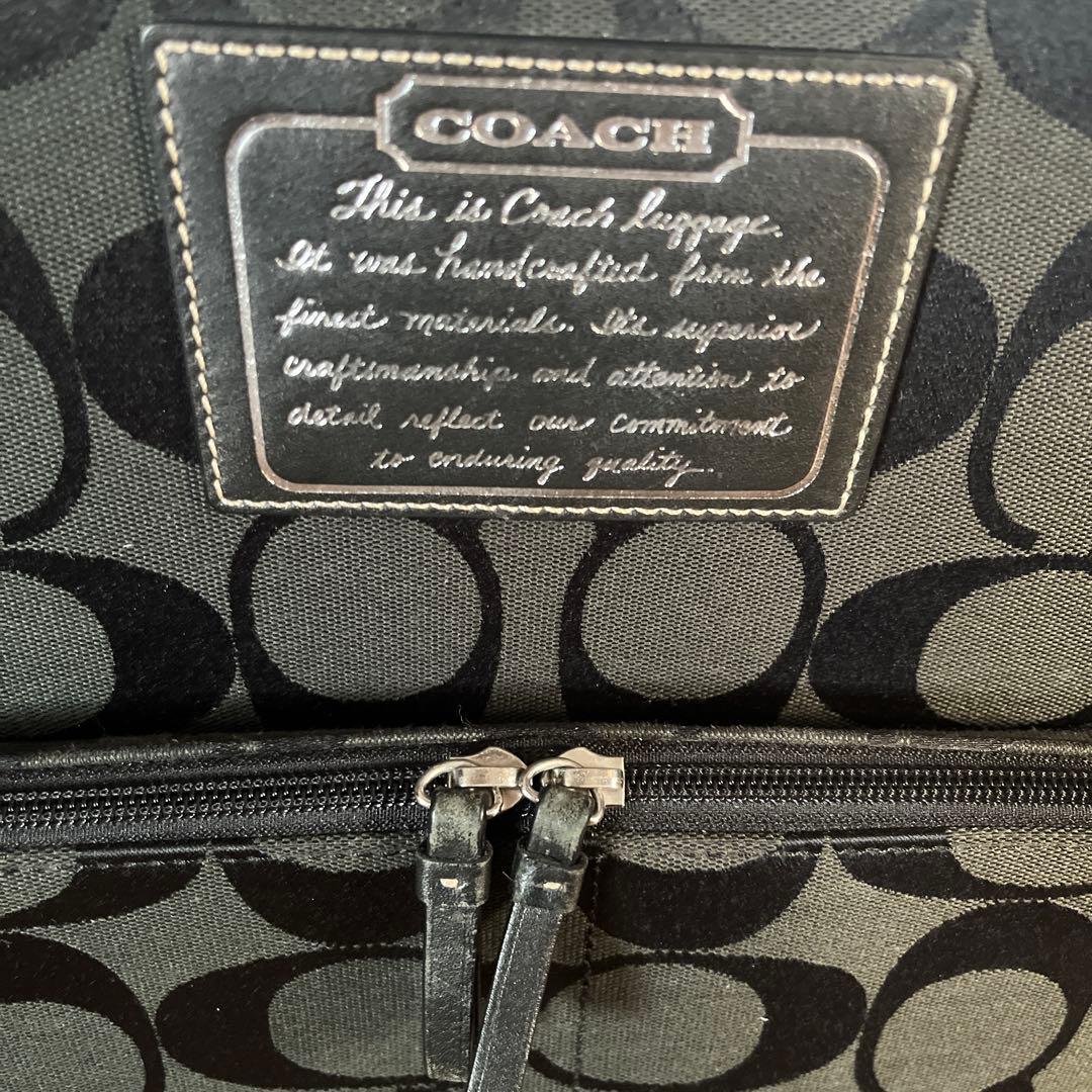 【希少】コーチ シグネチャー キャリーバッグ キャンバス F77180 ブラック