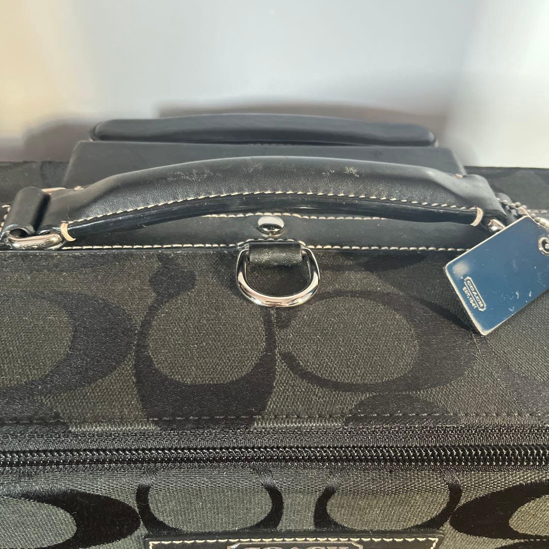 【希少】コーチ シグネチャー キャリーバッグ キャンバス F77180 ブラック