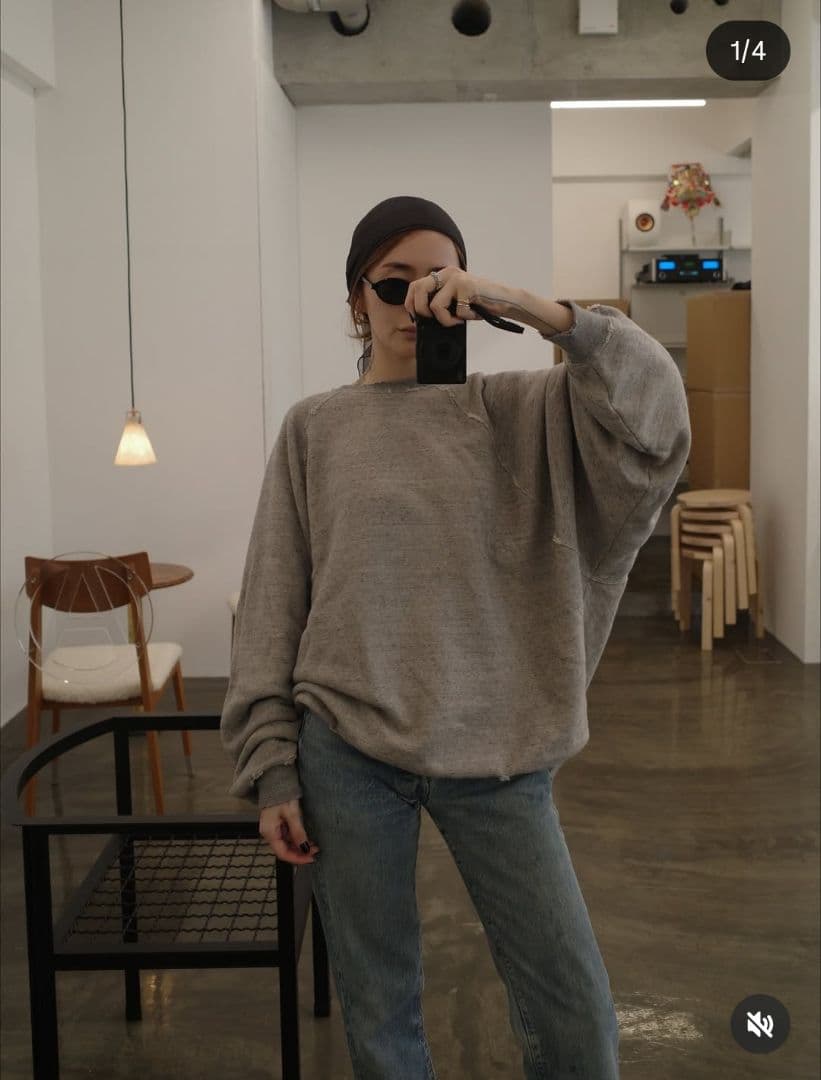 LON TWO SIDE SWEATSHIRT #04 グレー