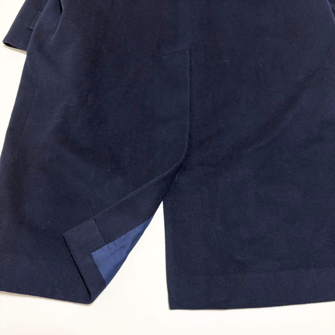 美品✨バーバリーズ ロングコート カシミヤ混 ネイビー ベルト付