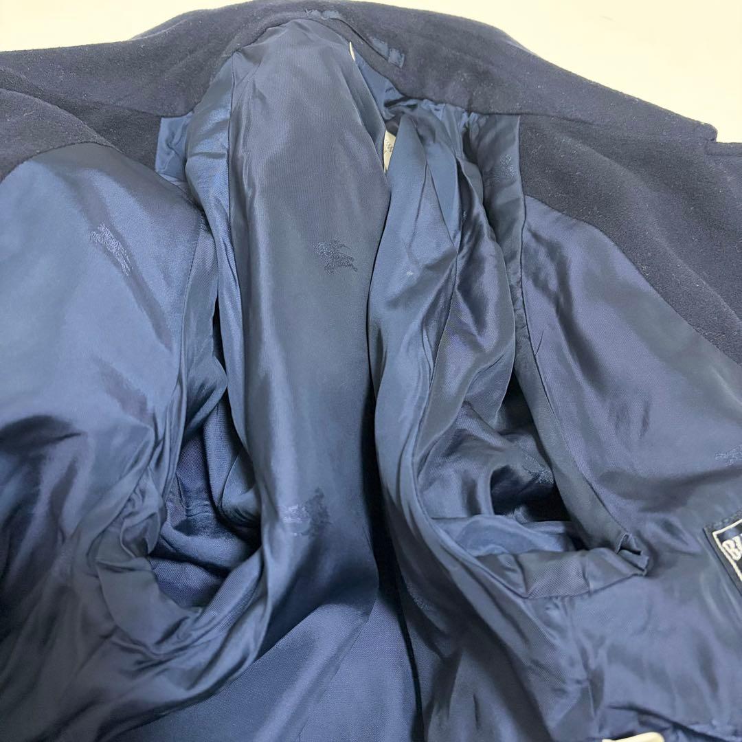 美品✨バーバリーズ ロングコート カシミヤ混 ネイビー ベルト付