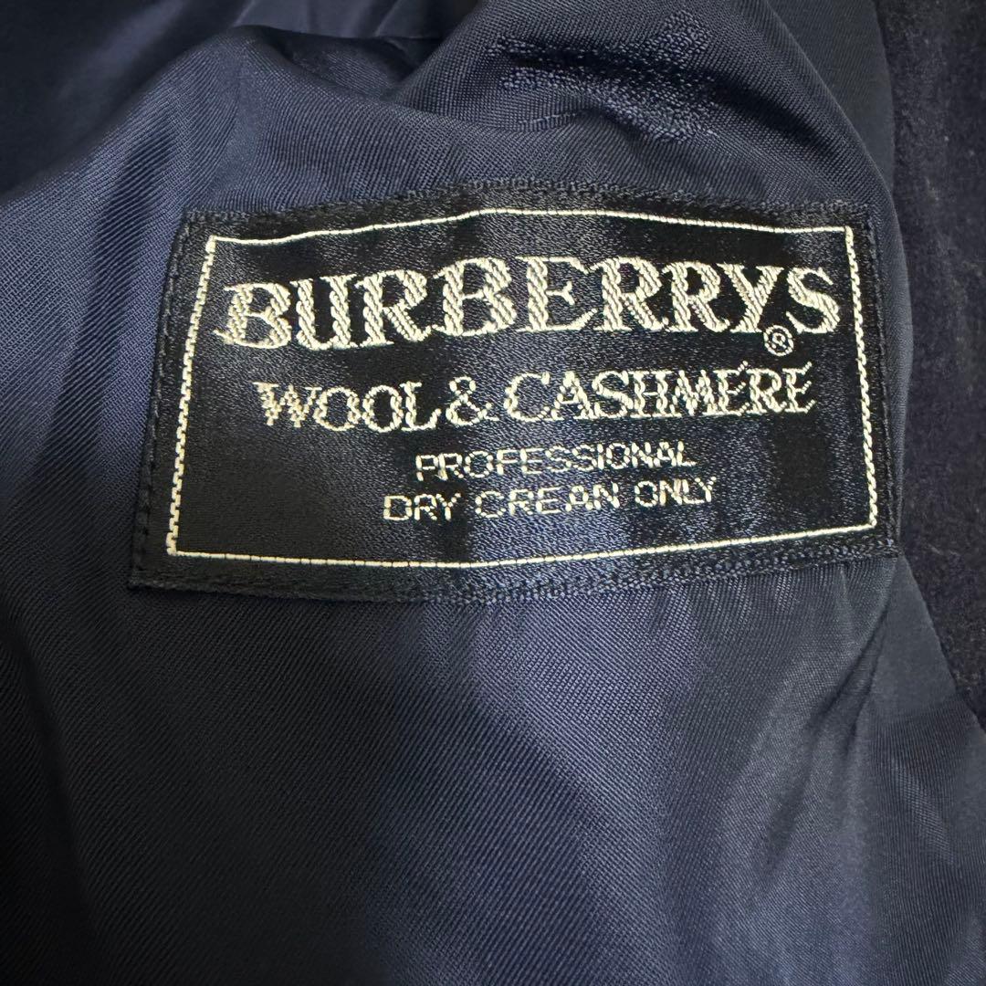 美品✨バーバリーズ ロングコート カシミヤ混 ネイビー ベルト付