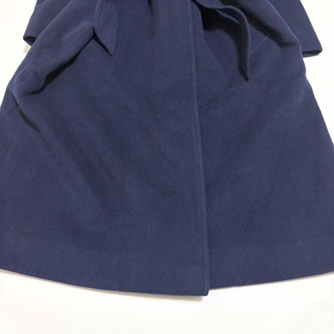 美品✨バーバリーズ ロングコート カシミヤ混 ネイビー ベルト付