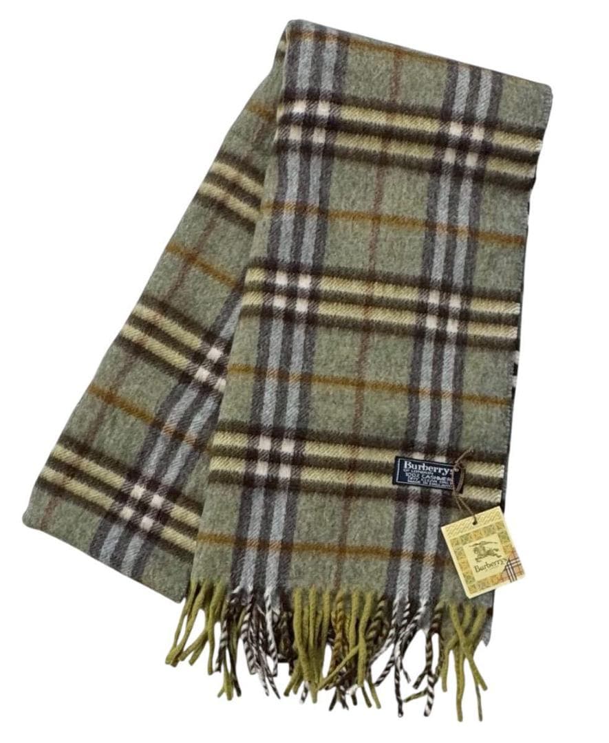 バーバリー ロンドン カシミア100％ ノバチェック柄 ニット マフラー