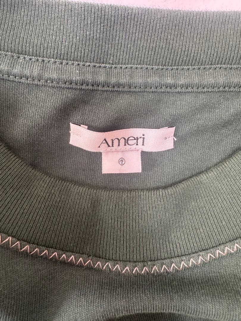 【極美品】 AMERI AM LOGO OVER LONG TEE