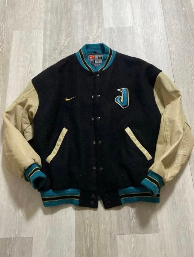 NIKE スタジャン ジャガーズ　Ｍ　カナダ製 レザー　90年代　NFL 激レア