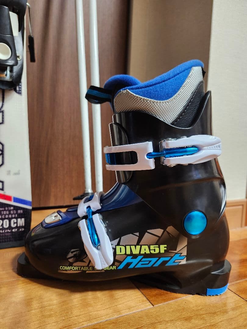 子供スキー板セット スキー板120cm ブーツ22cm　ストック