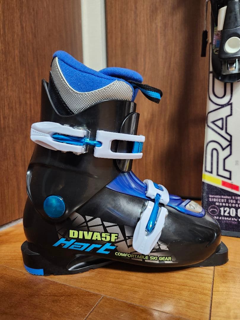 子供スキー板セット スキー板120cm ブーツ22cm　ストック