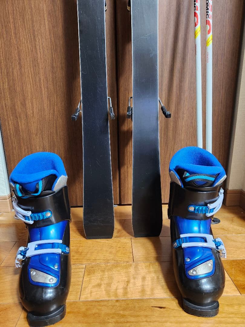 子供スキー板セット スキー板120cm ブーツ22cm　ストック