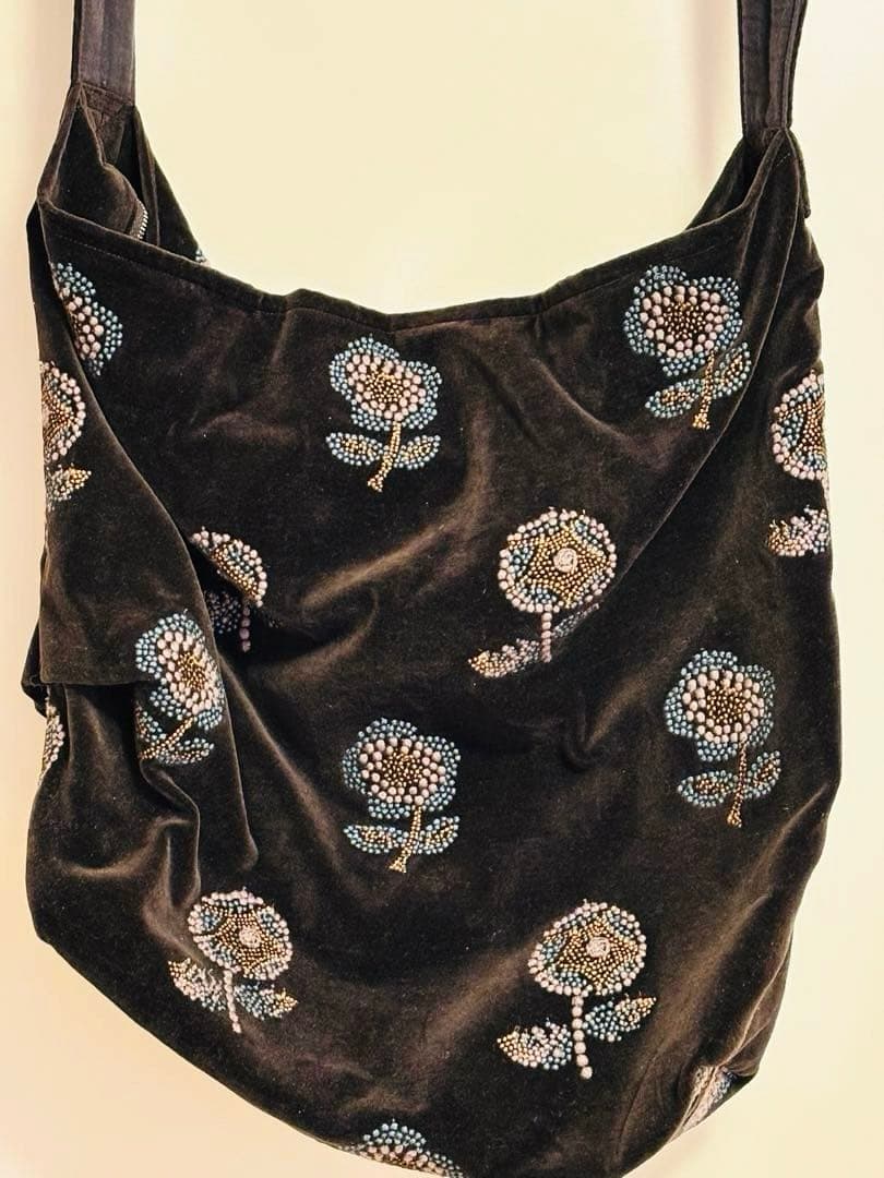 ミナペルホネン chum ベルベット ショルダーバッグ 大　 ⭐️希少品 美品